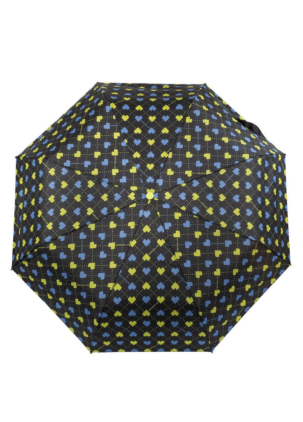 Чёрный складной зонт механический 96 см BARBARA VEE (197766587)