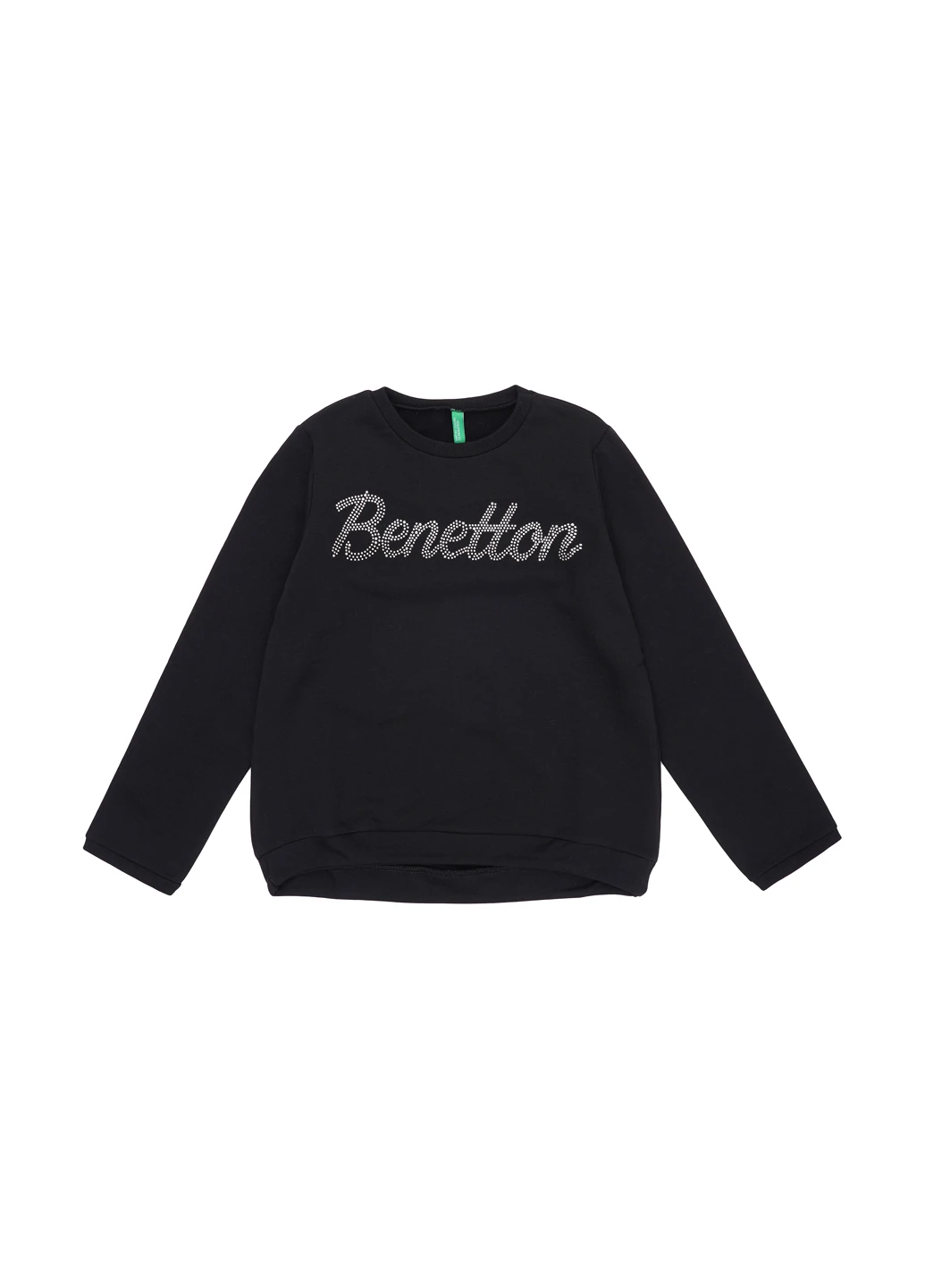 United Colors of Benetton світшот однотонний чорний кежуал бавовна, трикотаж