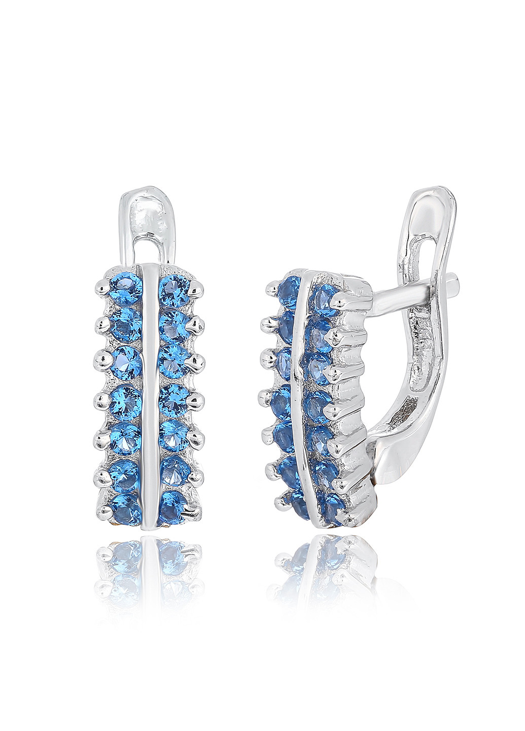 Серебряные серьги с фианитами с2флт/344 Silvex925 (201169191)