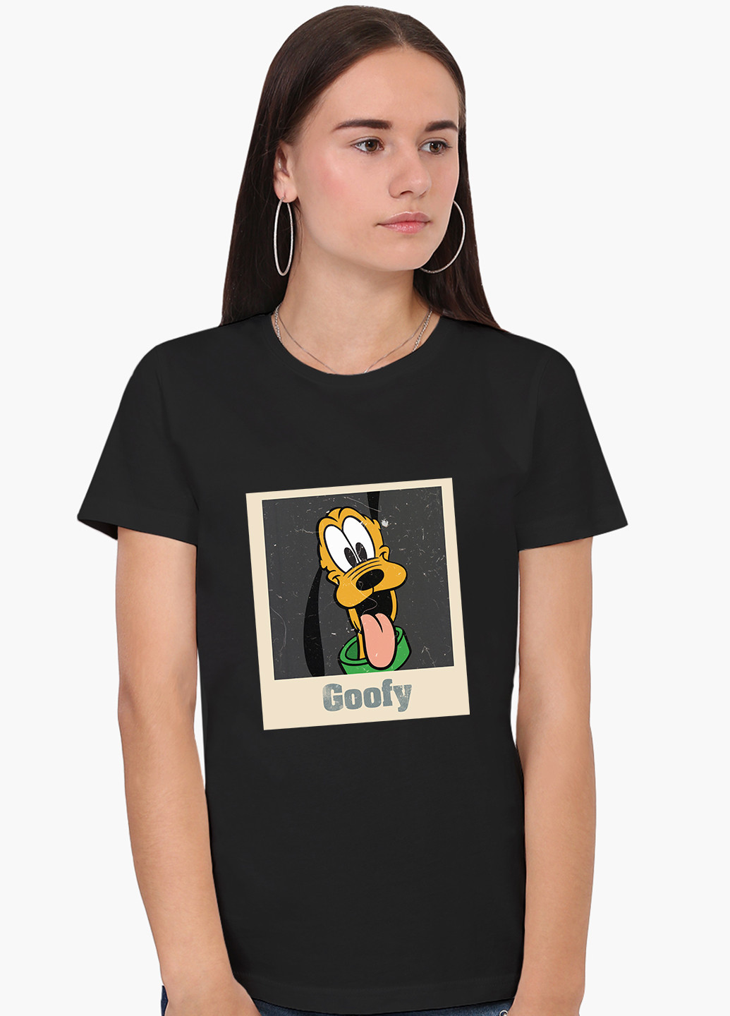 Чорна демісезон футболка жіноча гуфі луні тюнз (goofy looney tunes) (8976-2888) xxl MobiPrint