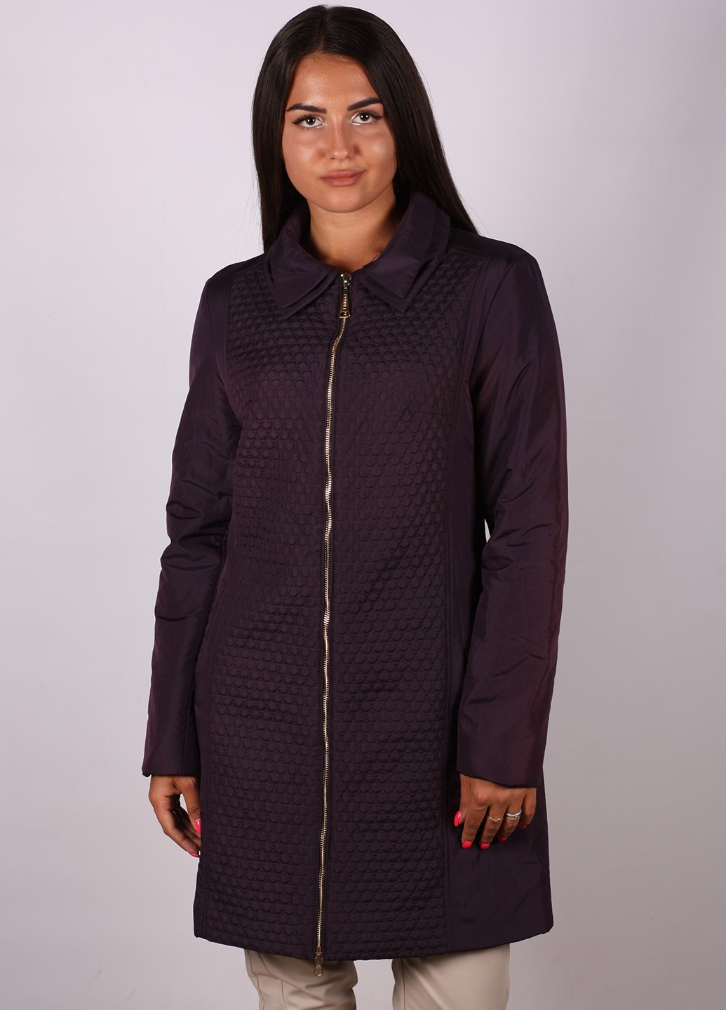 Фиолетовая демисезонная пальто LeeKosta