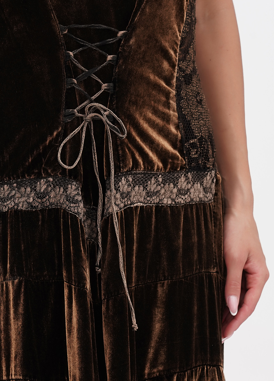 Бронзовое кэжуал платье клеш Romano Moda однотонное