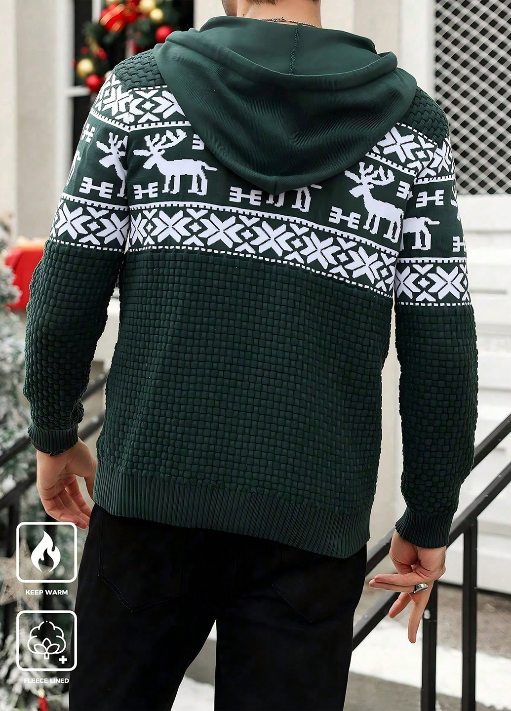 Темно-зеленый демисезонный свитер SHEIN