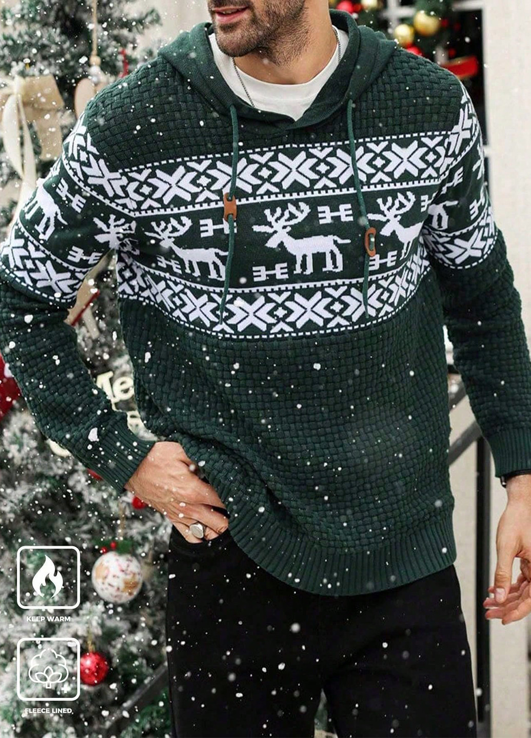 Темно-зеленый демисезонный свитер SHEIN