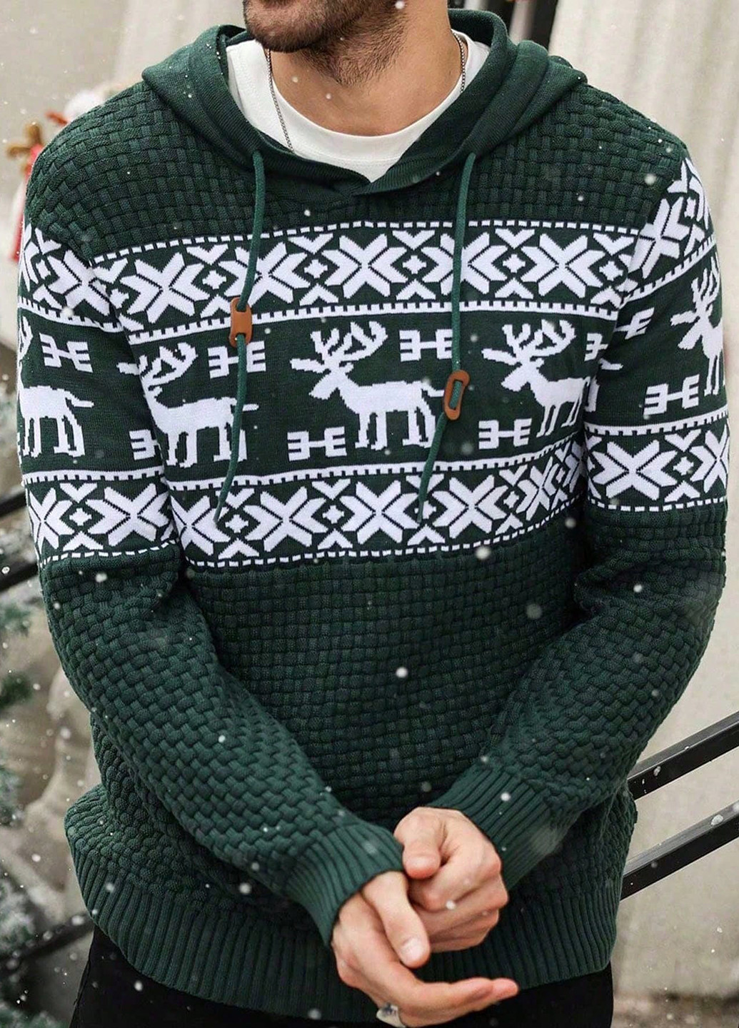 Темно-зеленый демисезонный свитер SHEIN