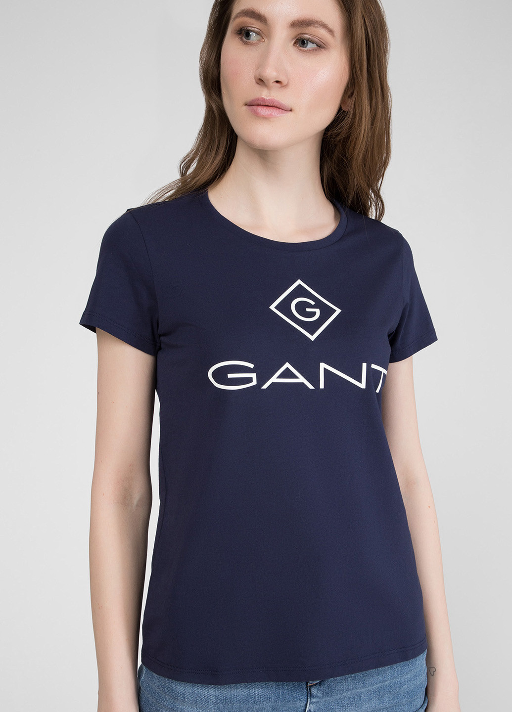 Темно-синяя летняя футболка Gant