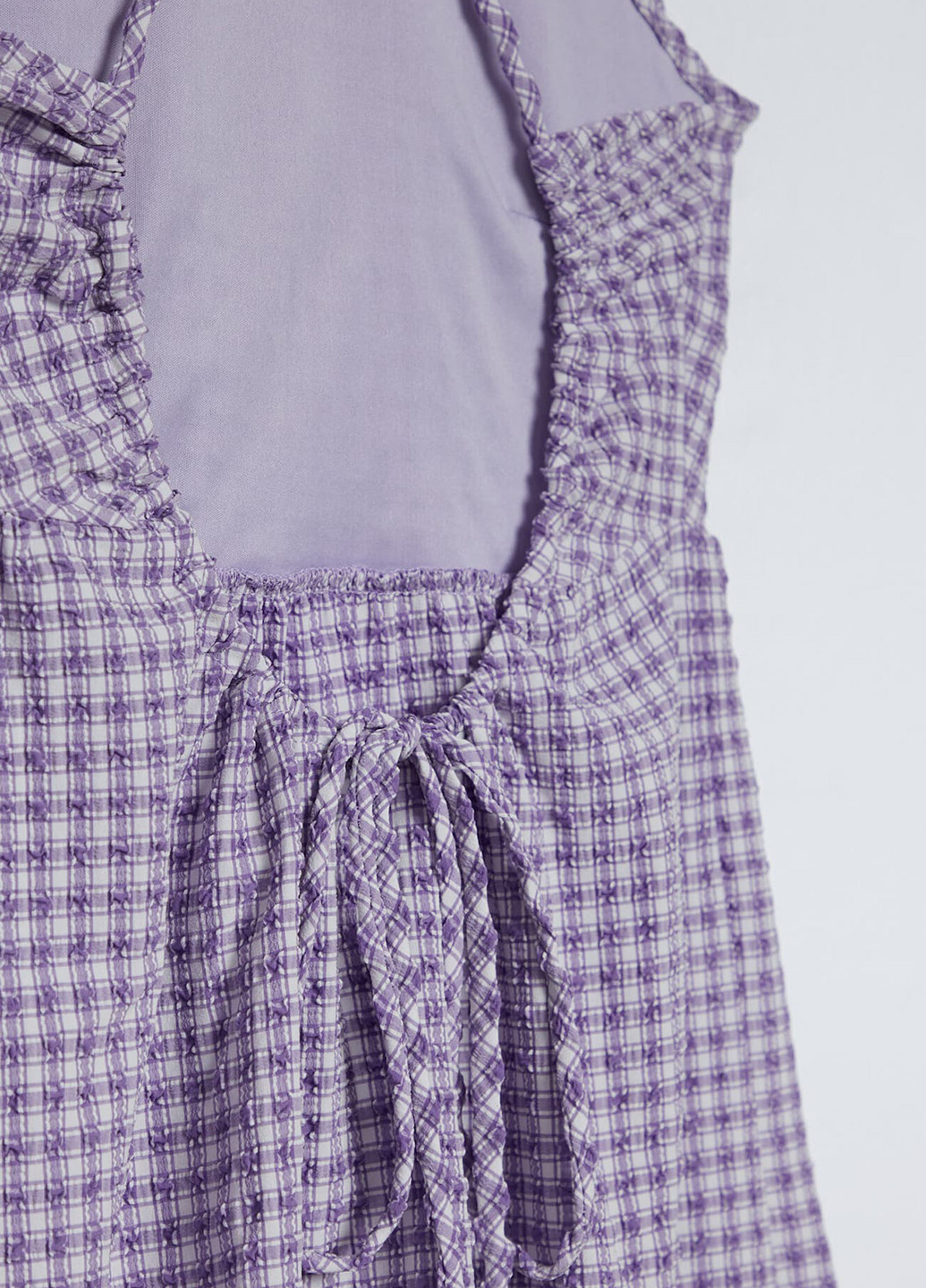 Фиолетовое кэжуал платье с открытой спиной Stradivarius в клетку