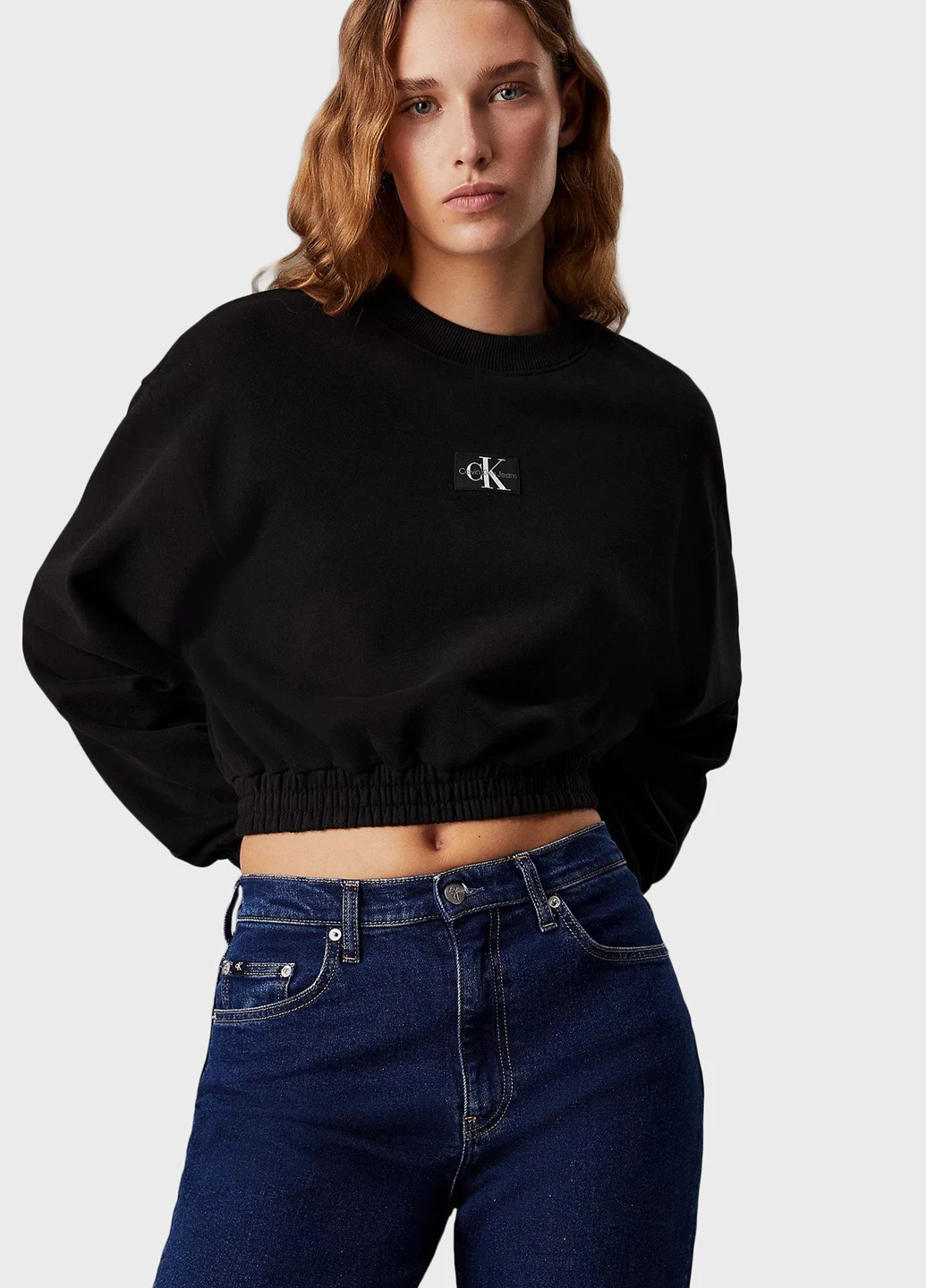 Чорний світшот Calvin Klein Jeans логотип без декору (347149776)