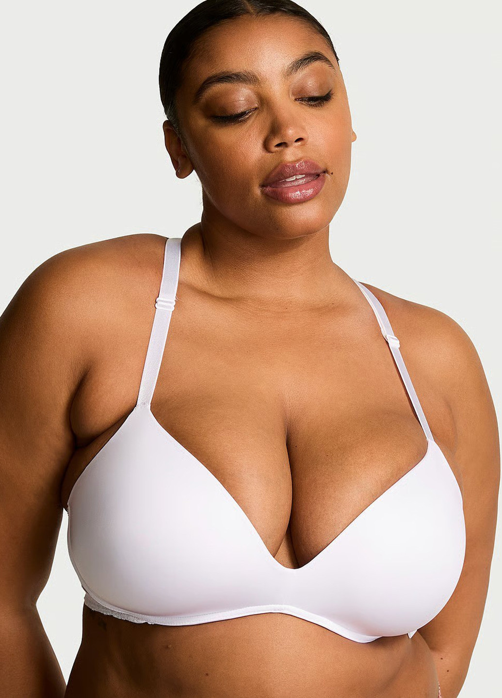 Белый балконет бюстгальтер Victoria's Secret без косточек полиамид