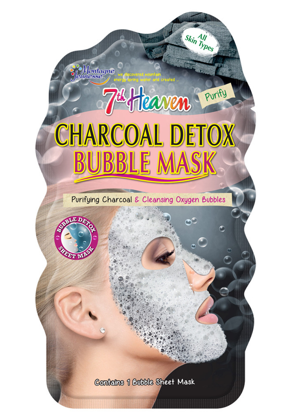 Бульбашкова маска Charcoal Bubble Mask 23г 7th Heaven (225646805)