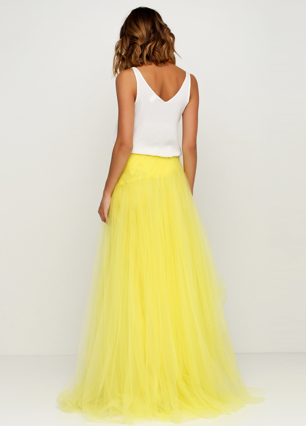 Лимонная кэжуал однотонная юбка Ralph Lauren макси