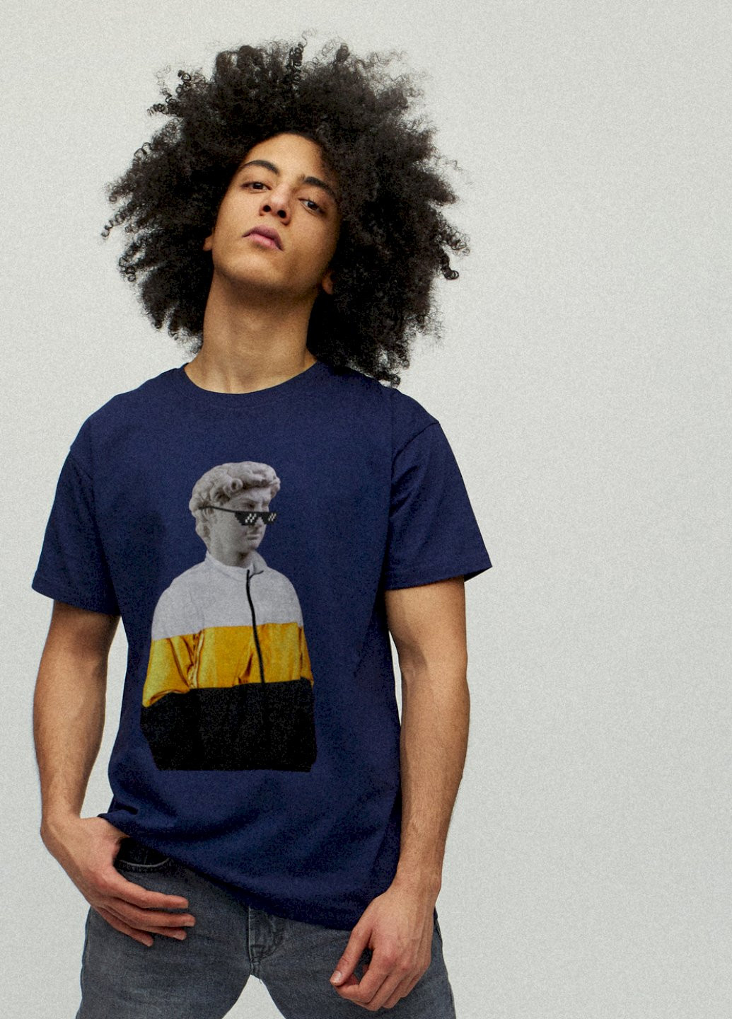 Темно-синяя футболка мужская YAPPI