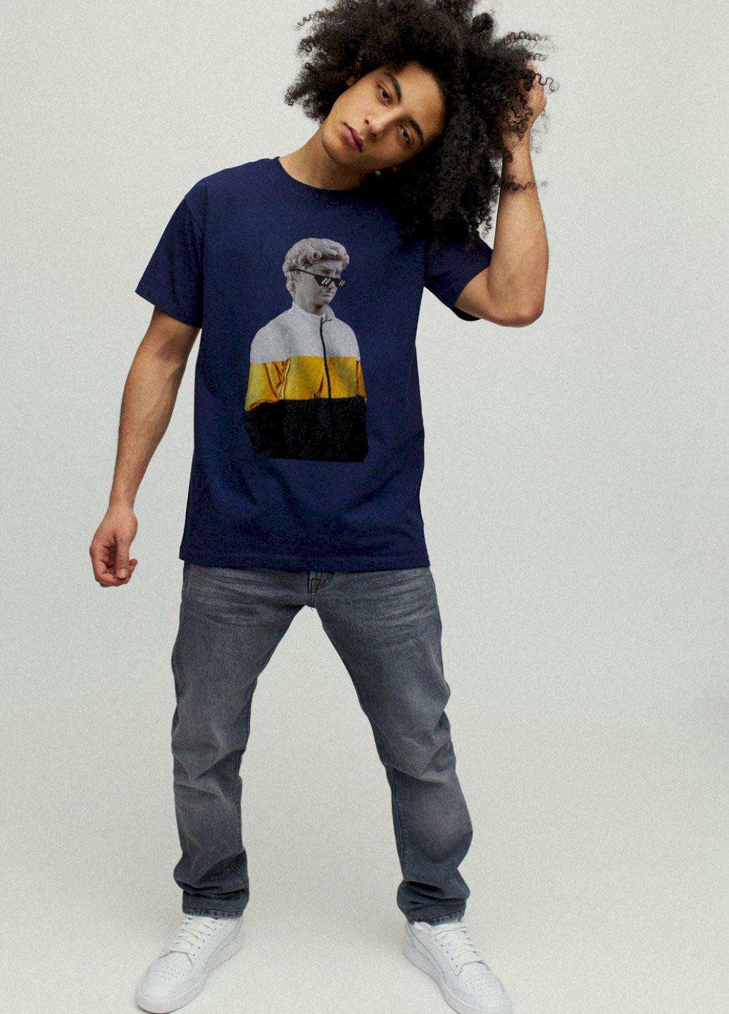 Темно-синяя футболка мужская YAPPI