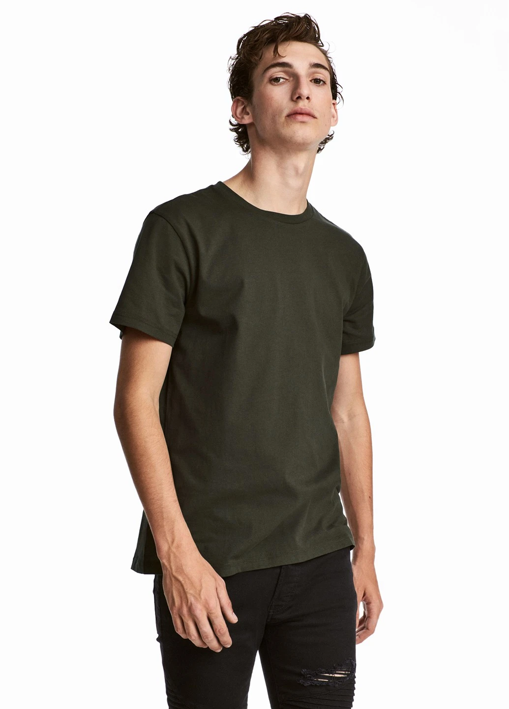 Хаки (оливковая) футболка H&M