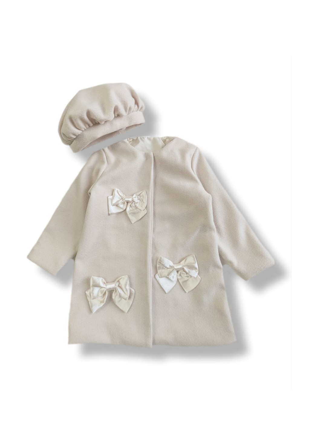 Бежевий демісезонний комплект (пальто, берет) SHEIN