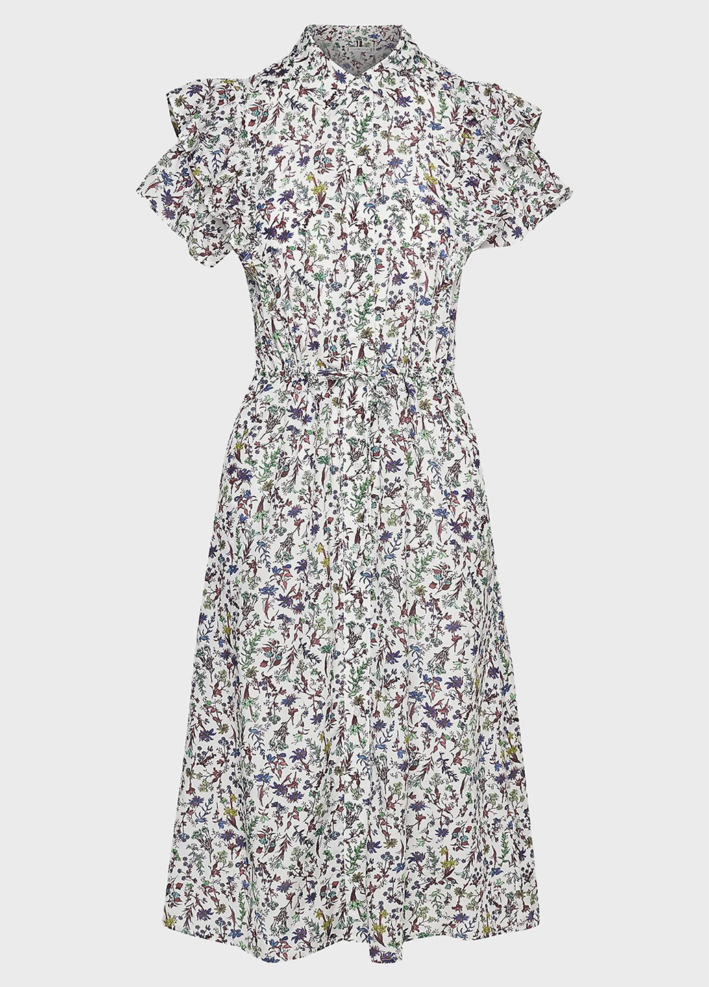 Белое кэжуал платье Tommy Hilfiger с цветочным принтом