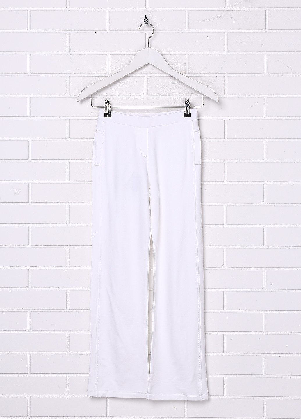Белые кэжуал демисезонные со средней талией брюки Escada