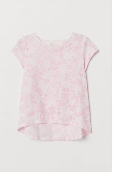 Светло-розовая летняя футболка 5202 122-128 см светло-розовый H&M