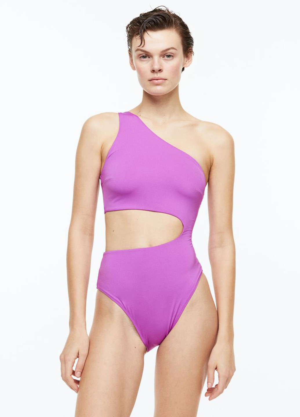 Фиолетовый летний купальник слитный, монокини H&M