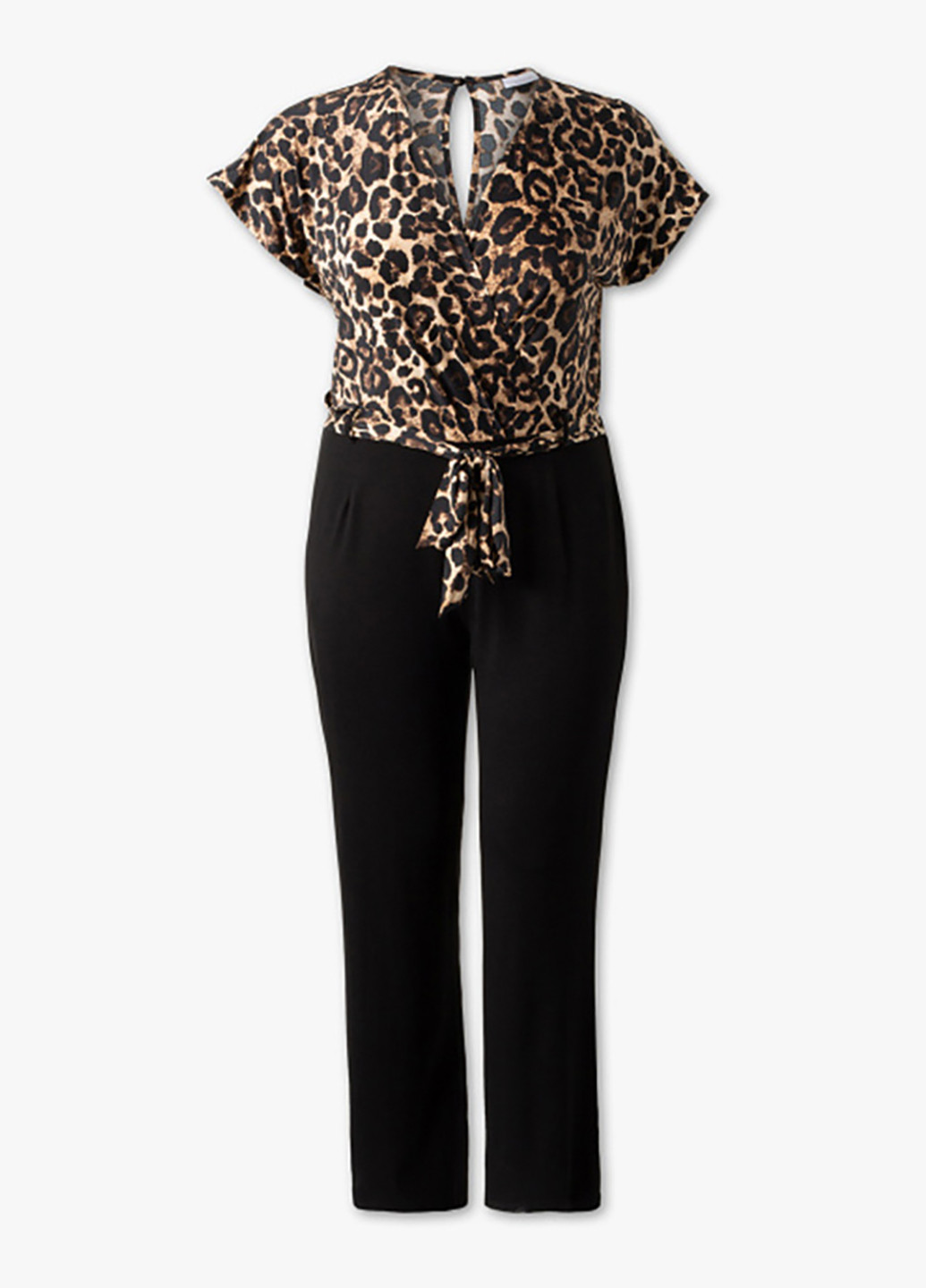 Комбинезон C&A комбинезон-брюки леопардовый чёрный кэжуал вискоза