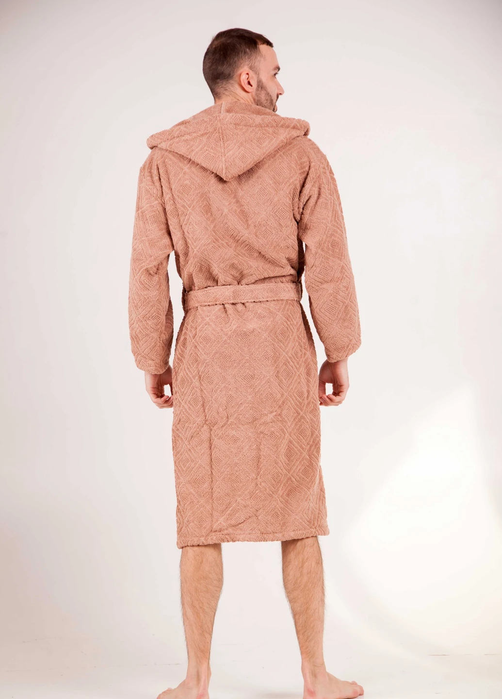 Халат махровий Berlin, капучино, розмір XL (3800980994262) Bulgaria-Tex плотность - 420 гр/м2 (251459952)