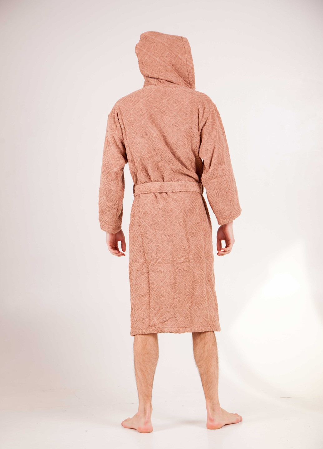 Халат махровий Berlin, капучино, розмір XL (3800980994262) Bulgaria-Tex плотность - 420 гр/м2 (251459952)
