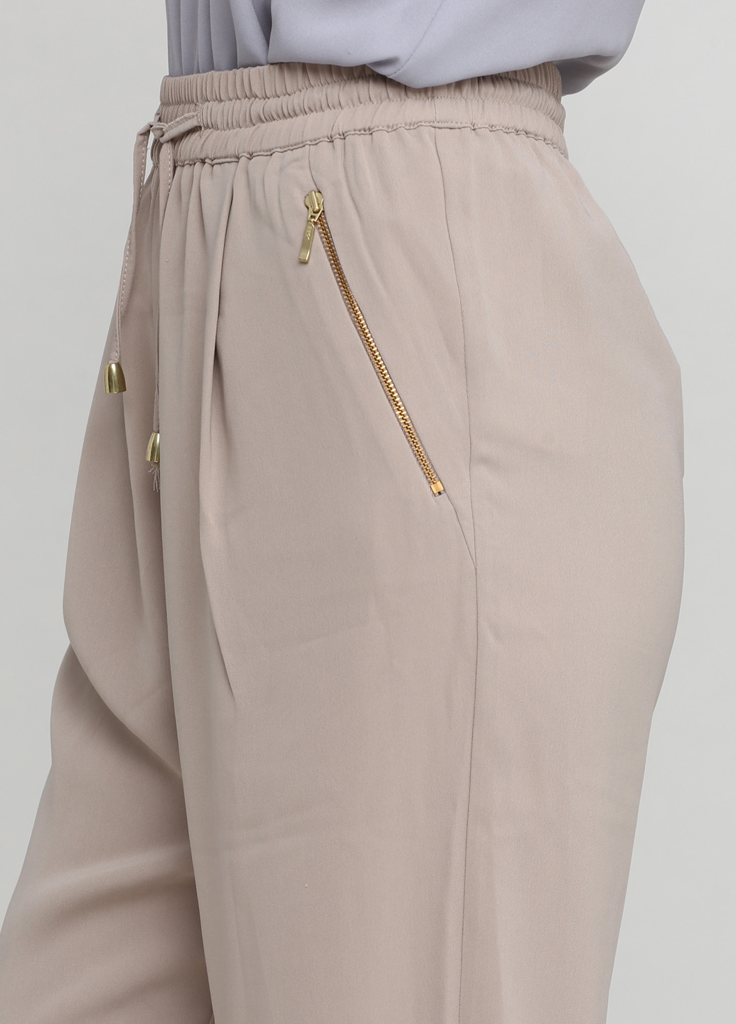 Светло-бежевые кэжуал демисезонные прямые брюки Jacgueline