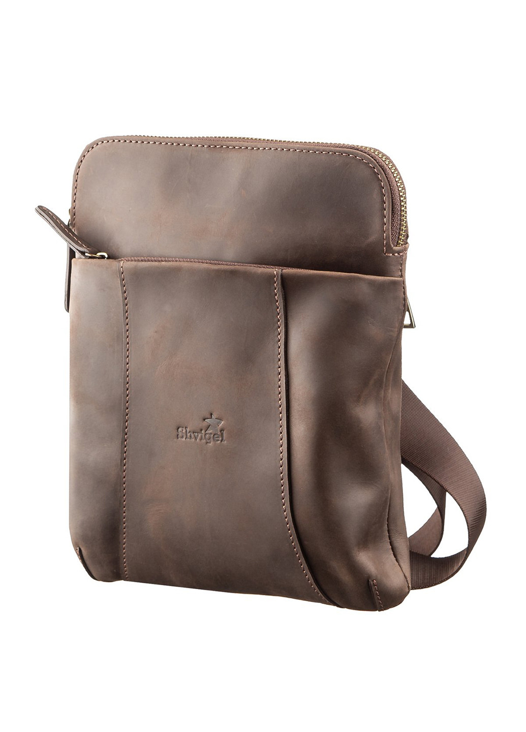 Мужская кожаная сумка 20,5х26х2 см Shvigel (252132705)