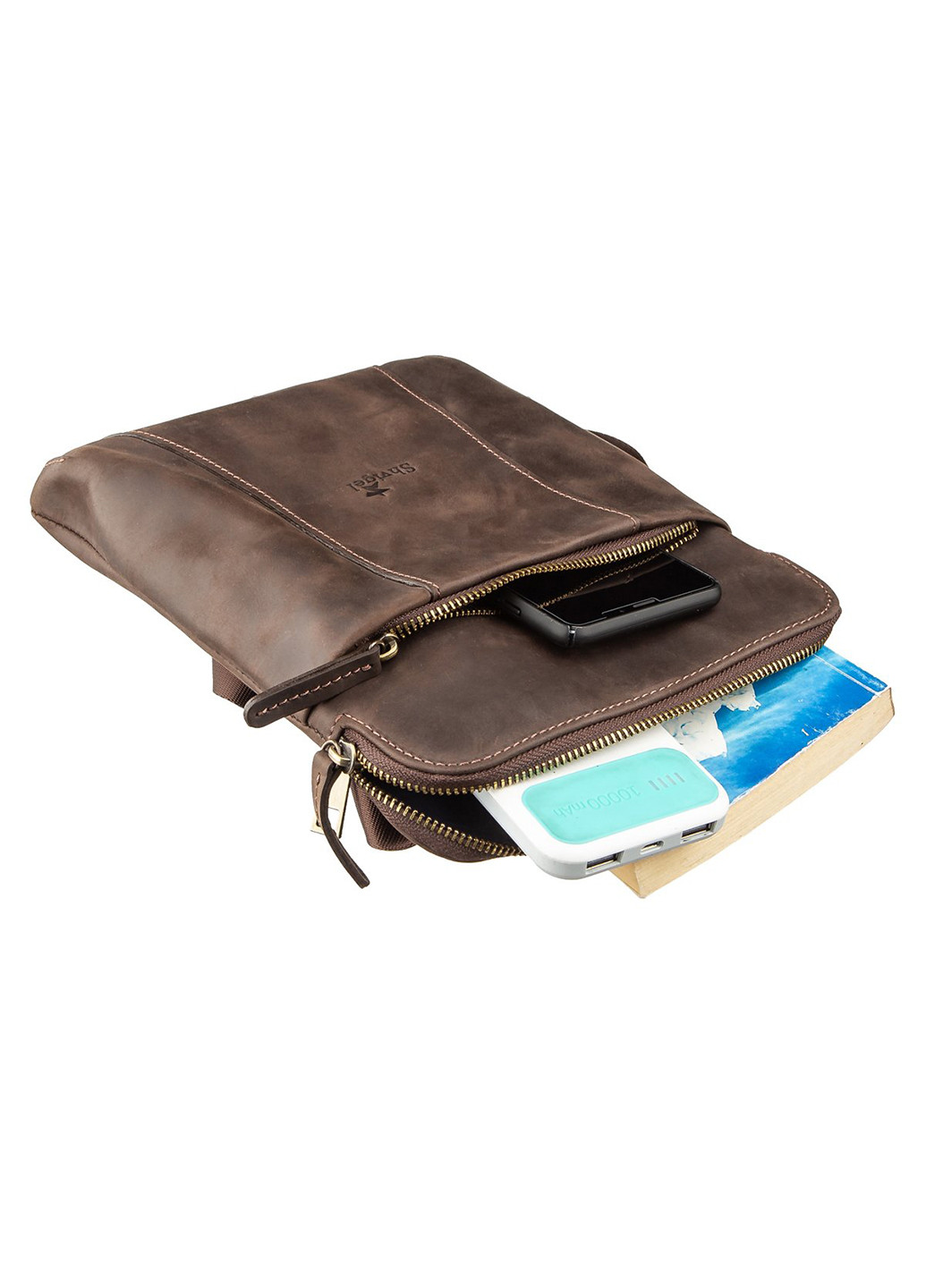 Мужская кожаная сумка 20,5х26х2 см Shvigel (252132705)