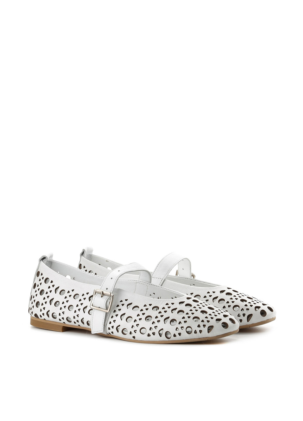 Женские балетки Le'BERDES | белые однотонные без декора натуральная кожа (360795497)