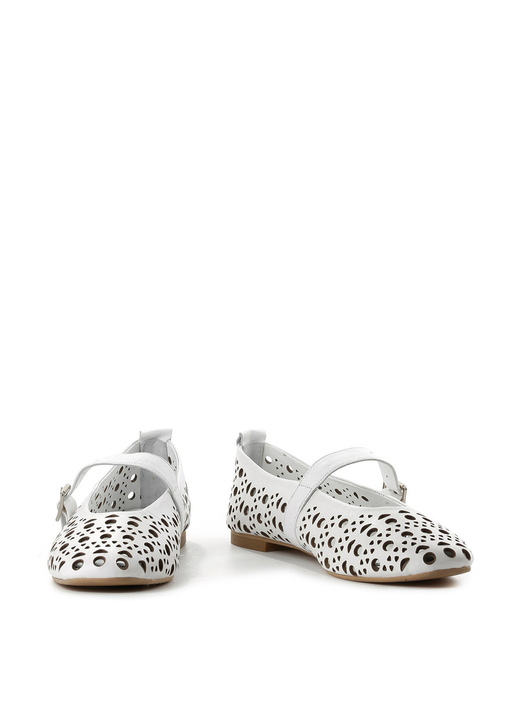 Женские балетки Le'BERDES | белые однотонные без декора натуральная кожа (360795497)