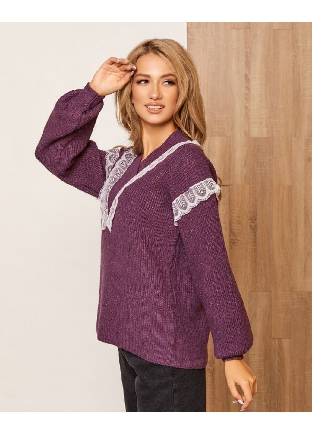 Фиолетовый демисезонный свитера wn20-178 m сиреневый ISSA PLUS