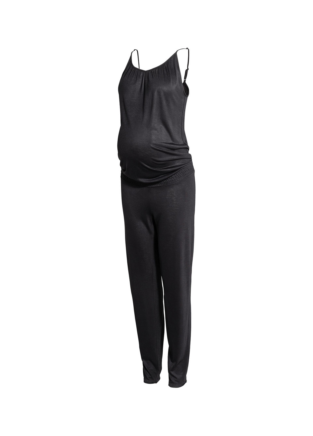 Комбинезон для беременных H&M комбинезон-брюки однотонный чёрный кэжуал вискоза