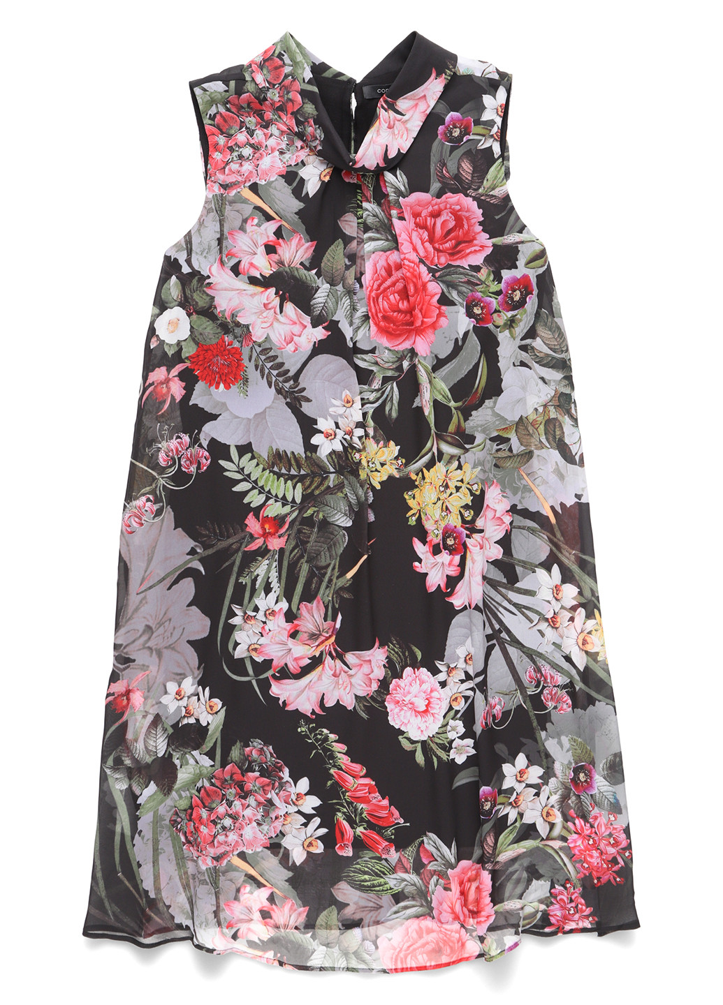 Чорна кежуал сукня Comma з квітковим принтом