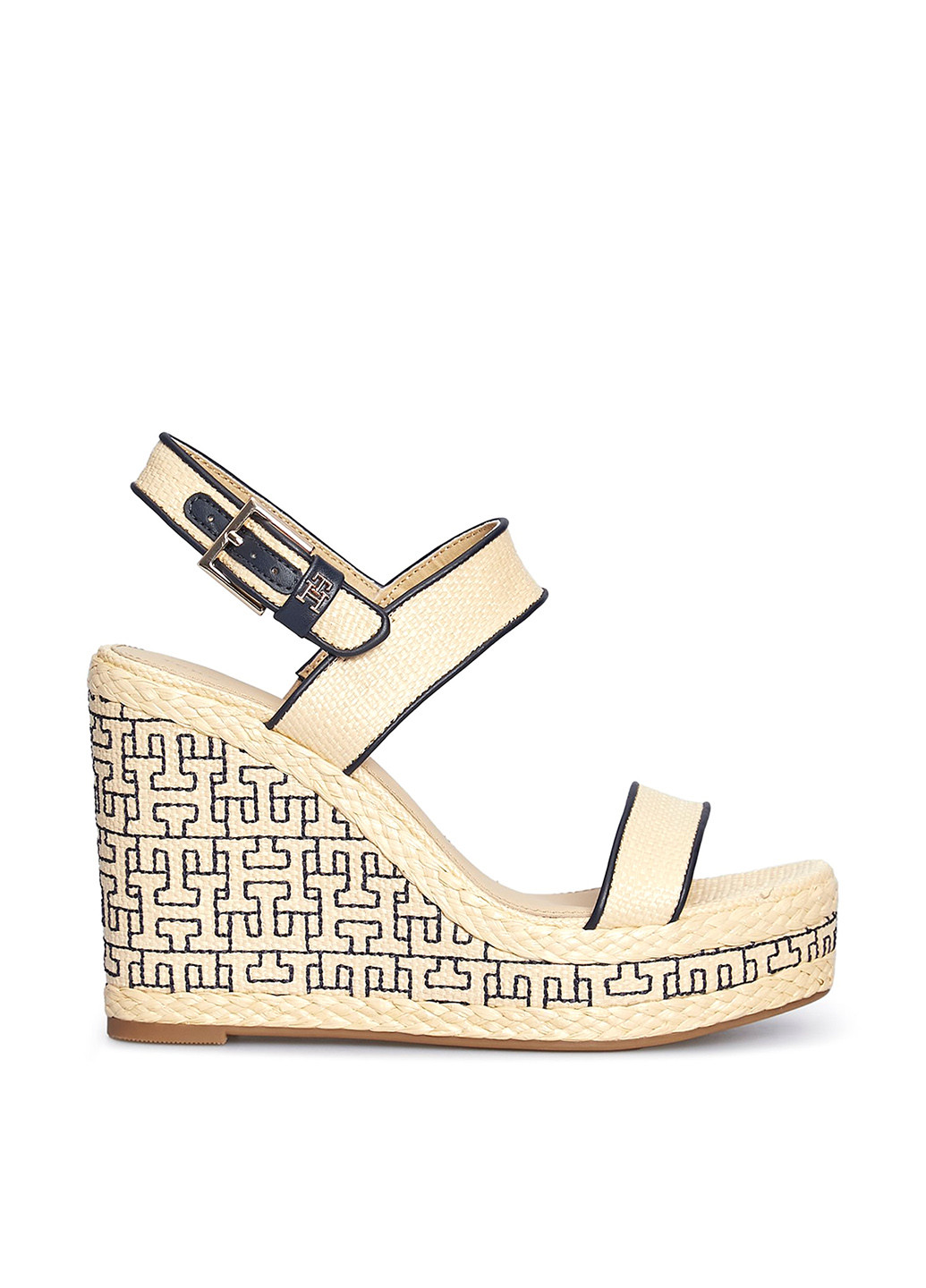 Бежевые босоножки Tommy Hilfiger с ремешком с логотипом, плетение