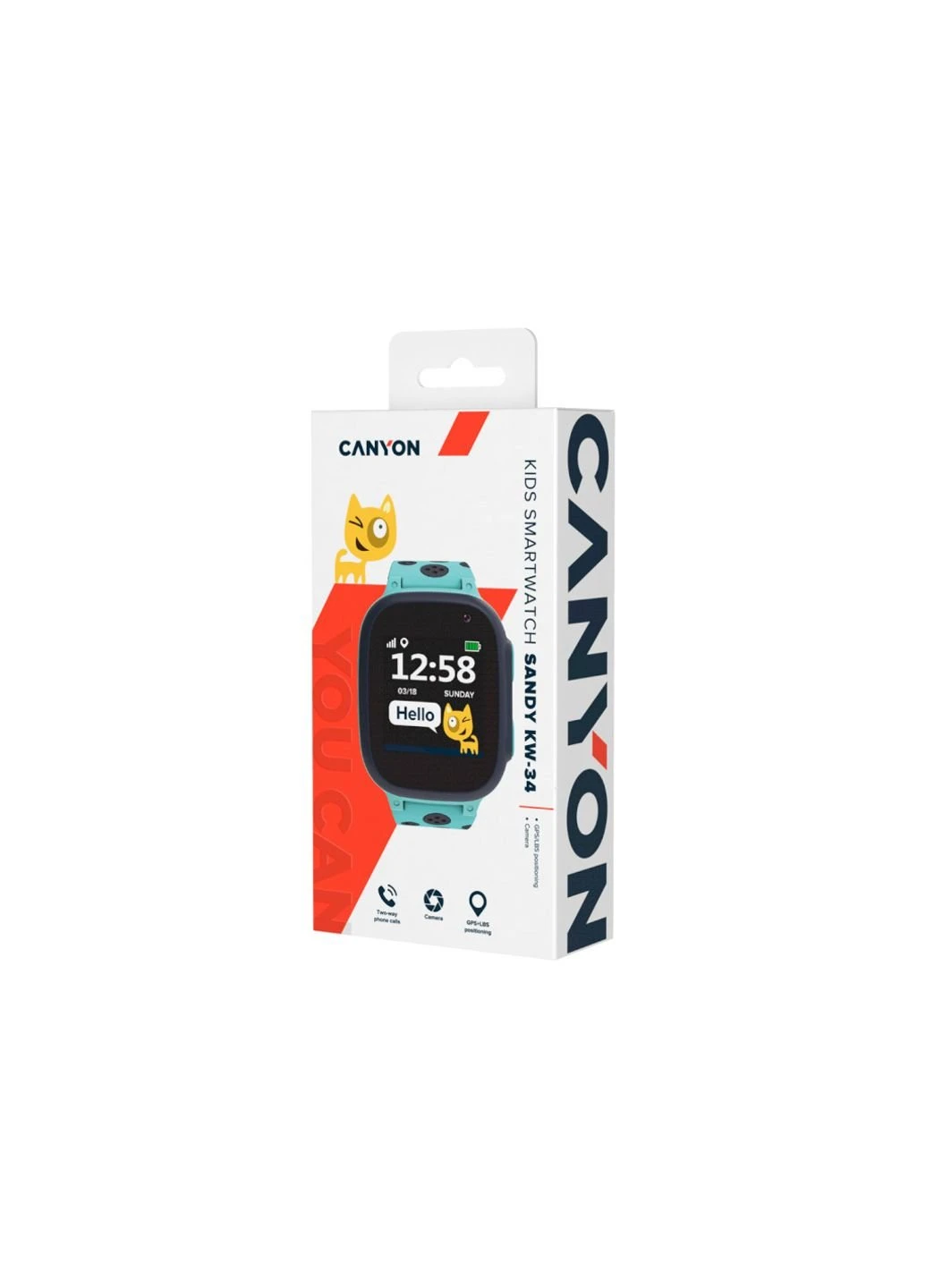 Смарт-часи CNE-KW34BL Kids smartwatch Sandy, Blue (CNE-KW34BL) Canyon (250095639)