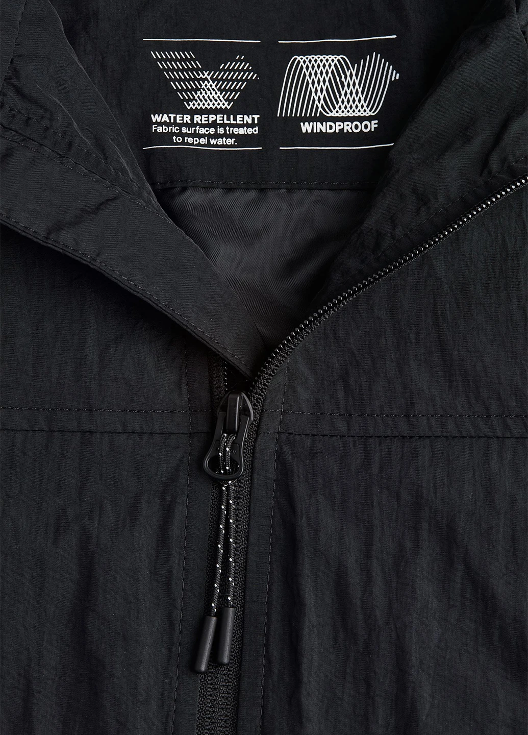 Черная демисезонная ветровка H&M