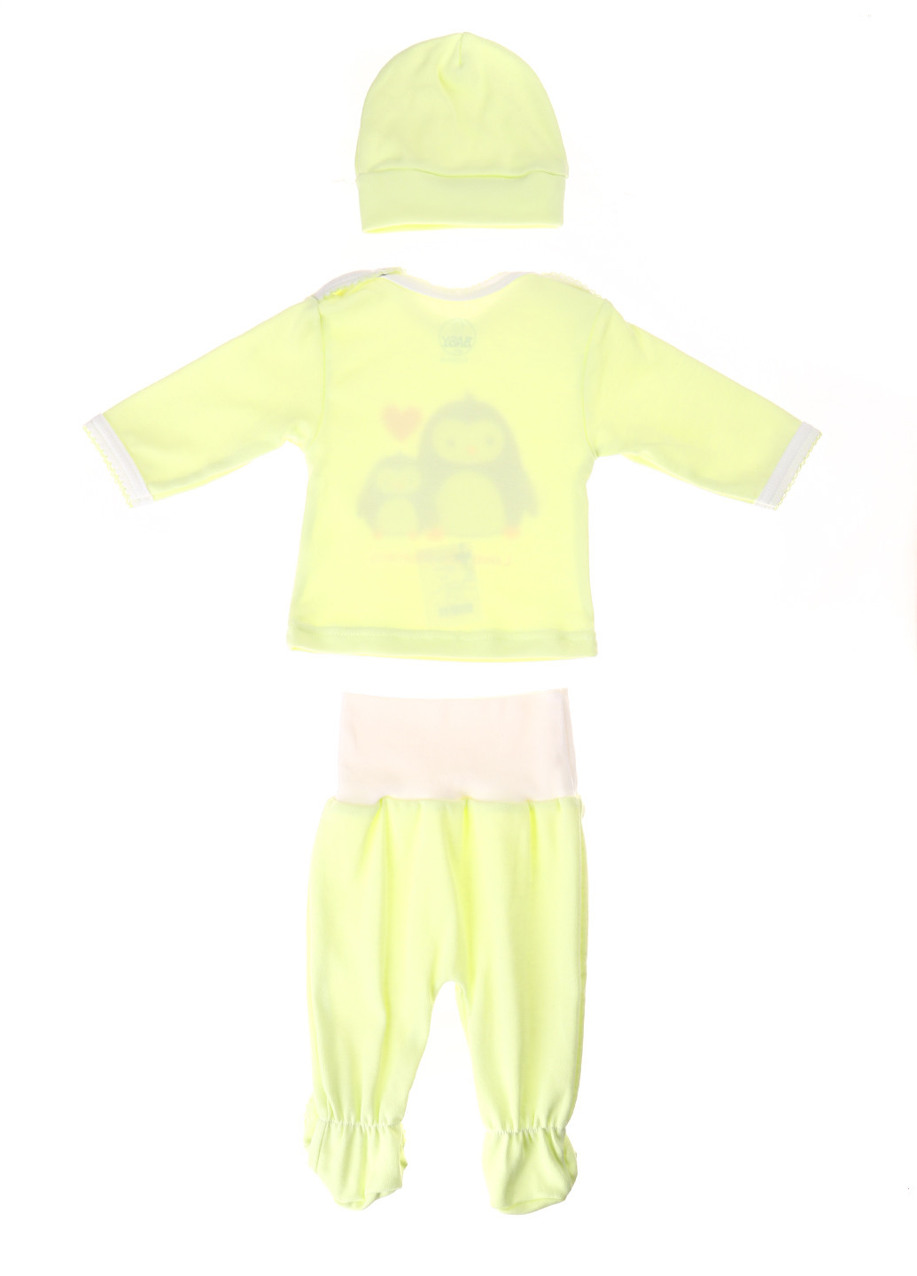 Салатовий демісезонний комплект (кофта, повзунки, шапка) Baby Art