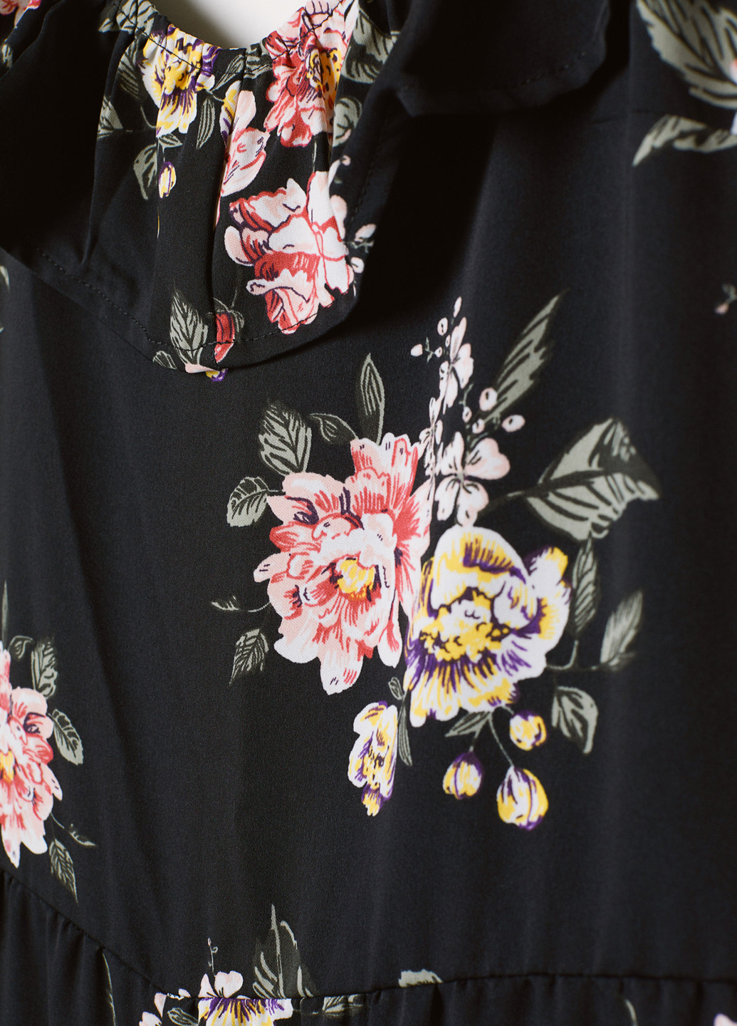 Комбінезон H&M комбінезон-брюки квітковий чорний кежуал