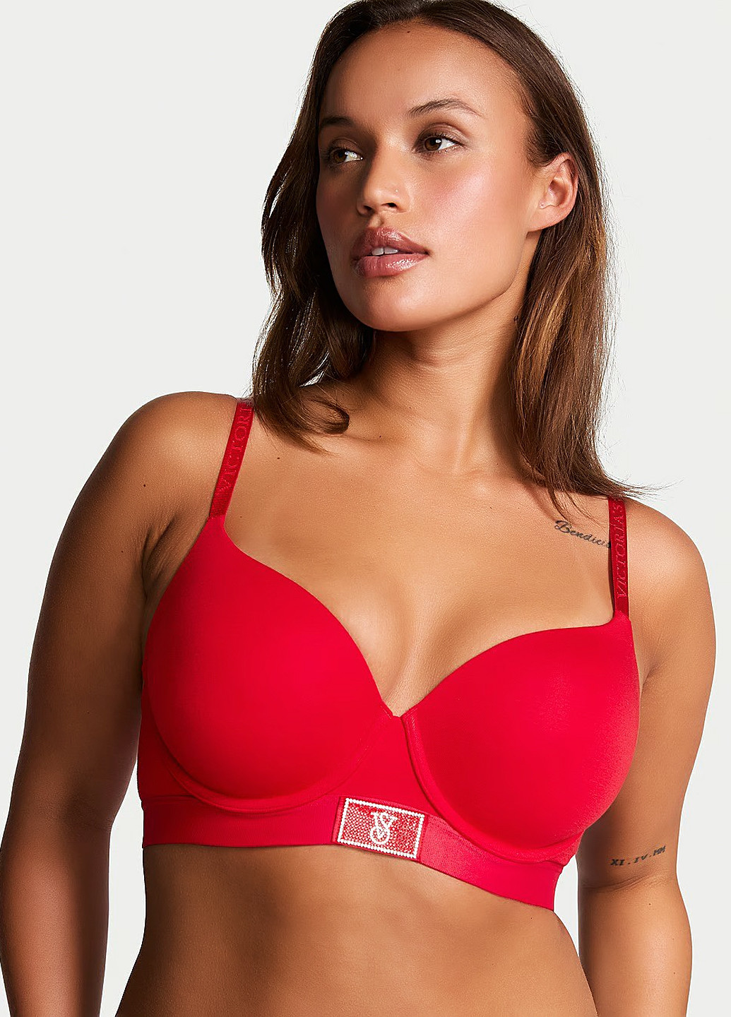 Червоний бралетт бюстгальтер Victoria's Secret з кісточками бавовна