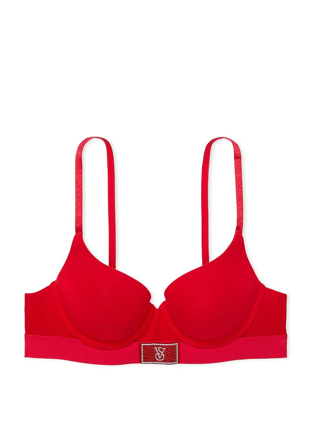 Червоний бралетт бюстгальтер Victoria's Secret з кісточками бавовна