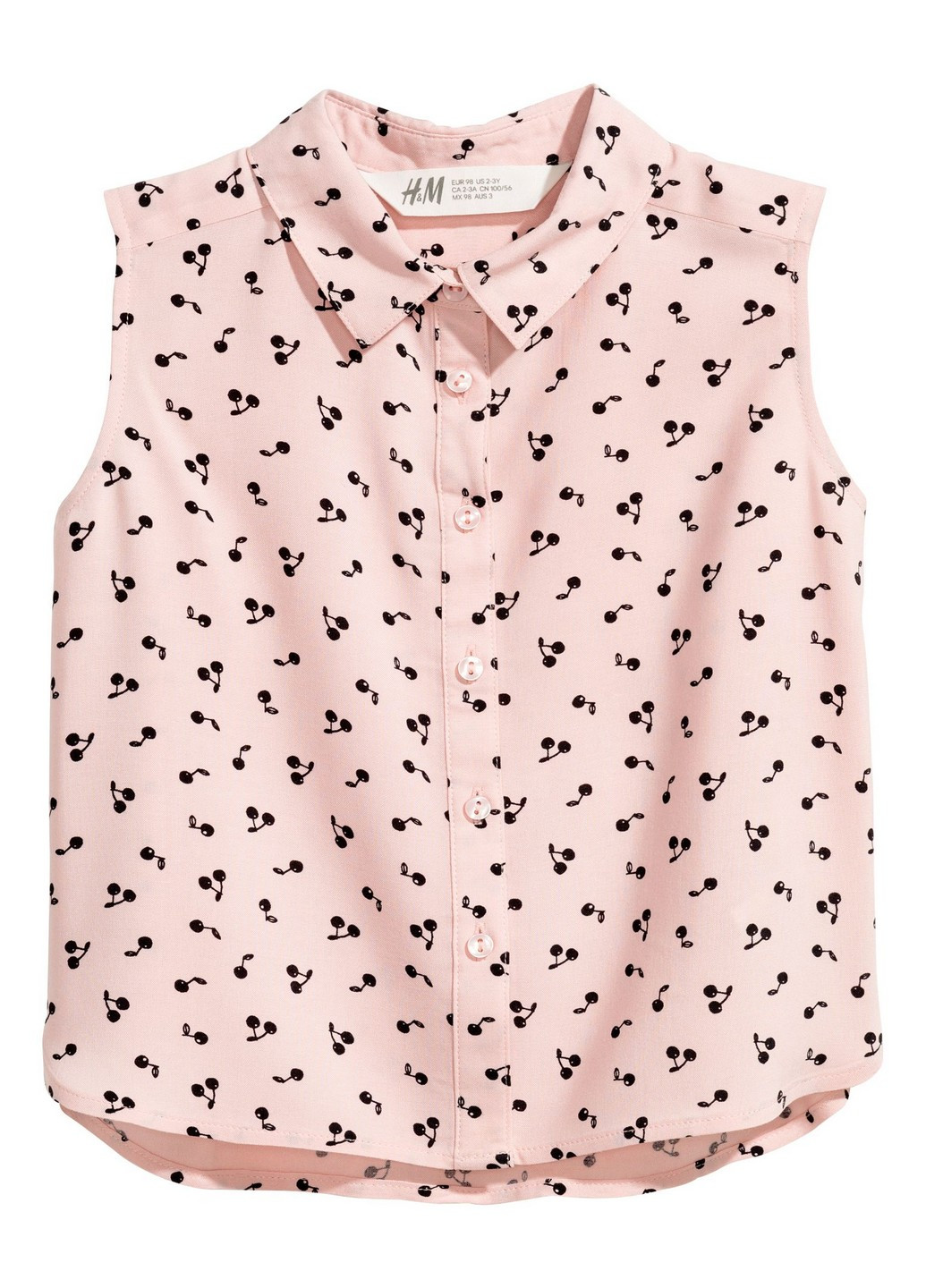 Блуза H&M орнамент рожева кежуал віскоза