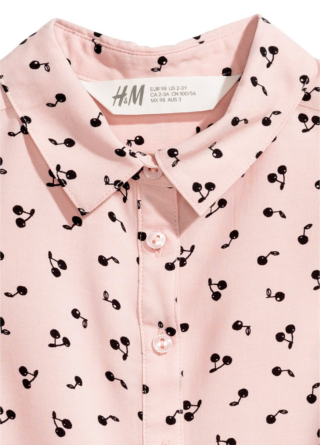 Розовая с орнаментом блузка H&M летняя