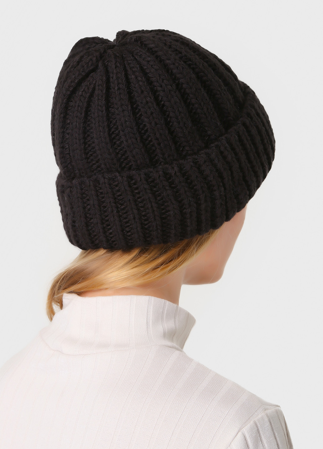 Теплая зимняя шерстяная женская шапка с отворотом на флисовой подкладке 500048 DeMari мия (244712963)