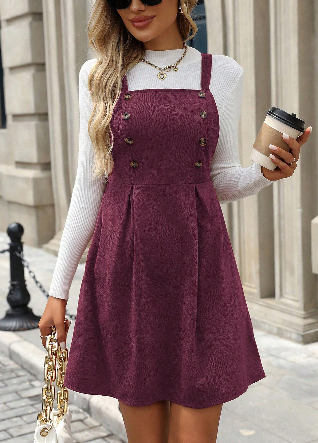 Демисезонный женский сарафан SHEIN однотонный