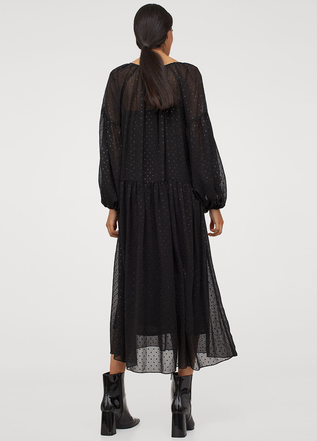 Чорна кежуал плаття, сукня H&M в горошок