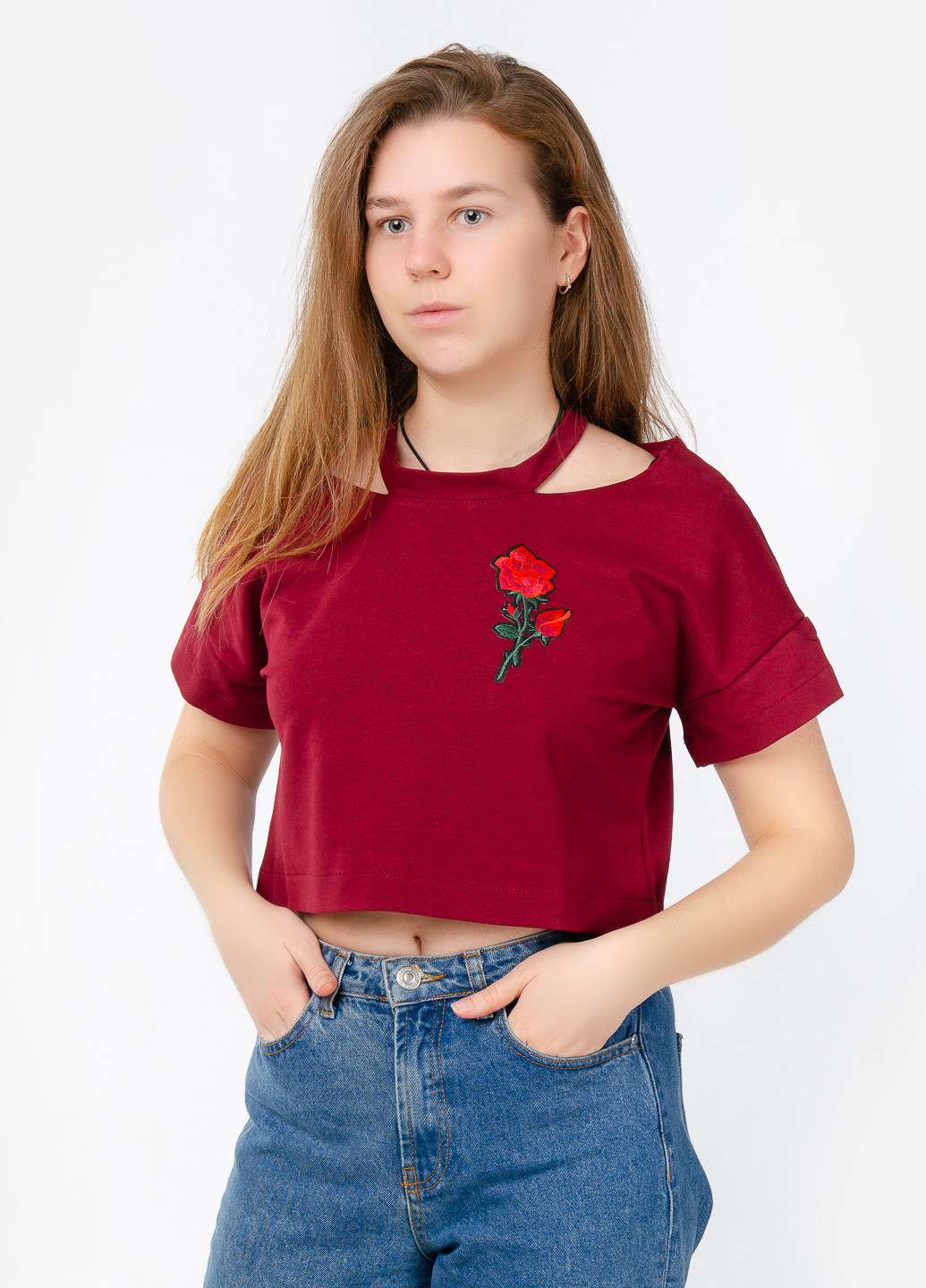 Бордовая летняя футболка LibeAmore