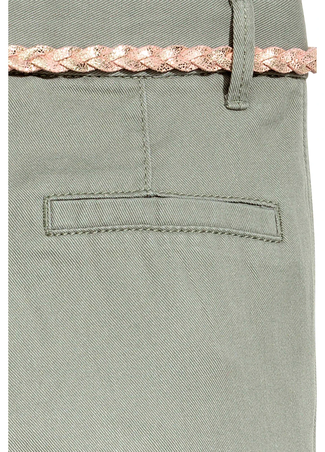 Хаки кэжуал демисезонные со средней талией брюки H&M
