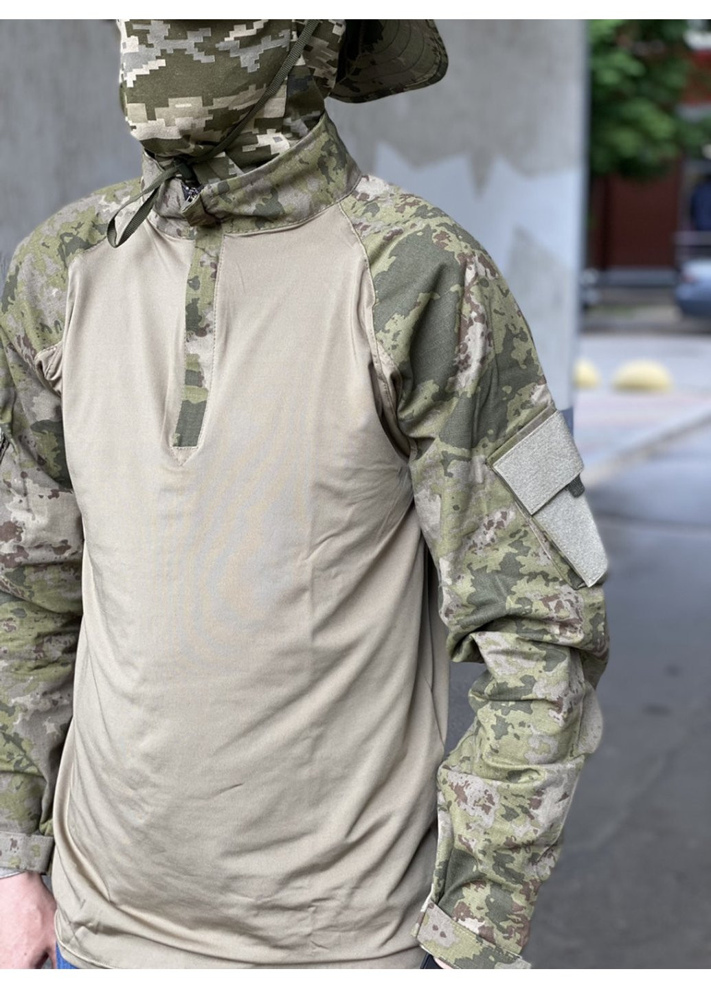 Сорочка чоловіча військова тактична з липучками під шеврони ЗСУ Убакс Туреччина L 6584 хакі Power (254441324)