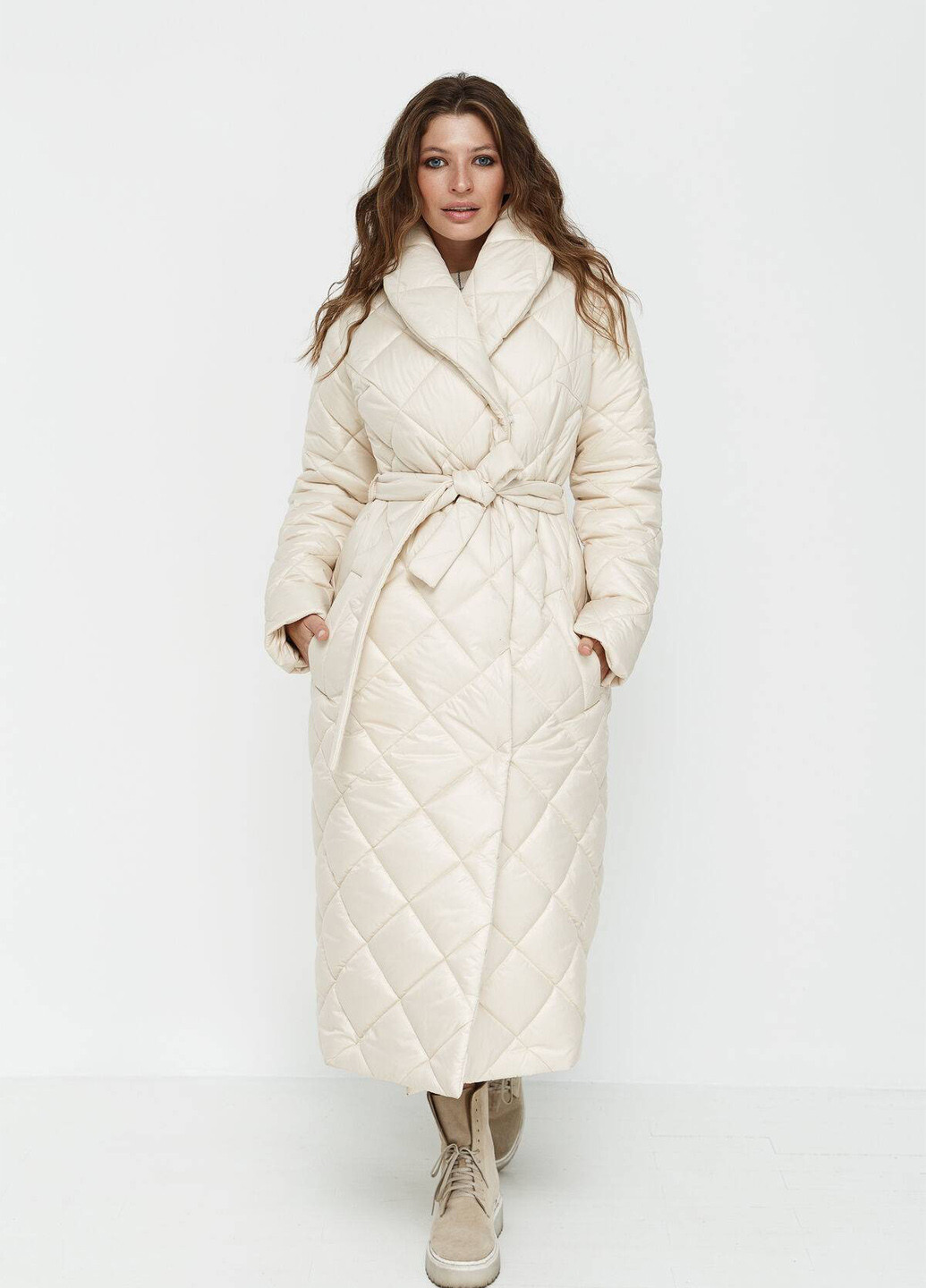 Молочна зимня куртка куртка-пальто No Brand